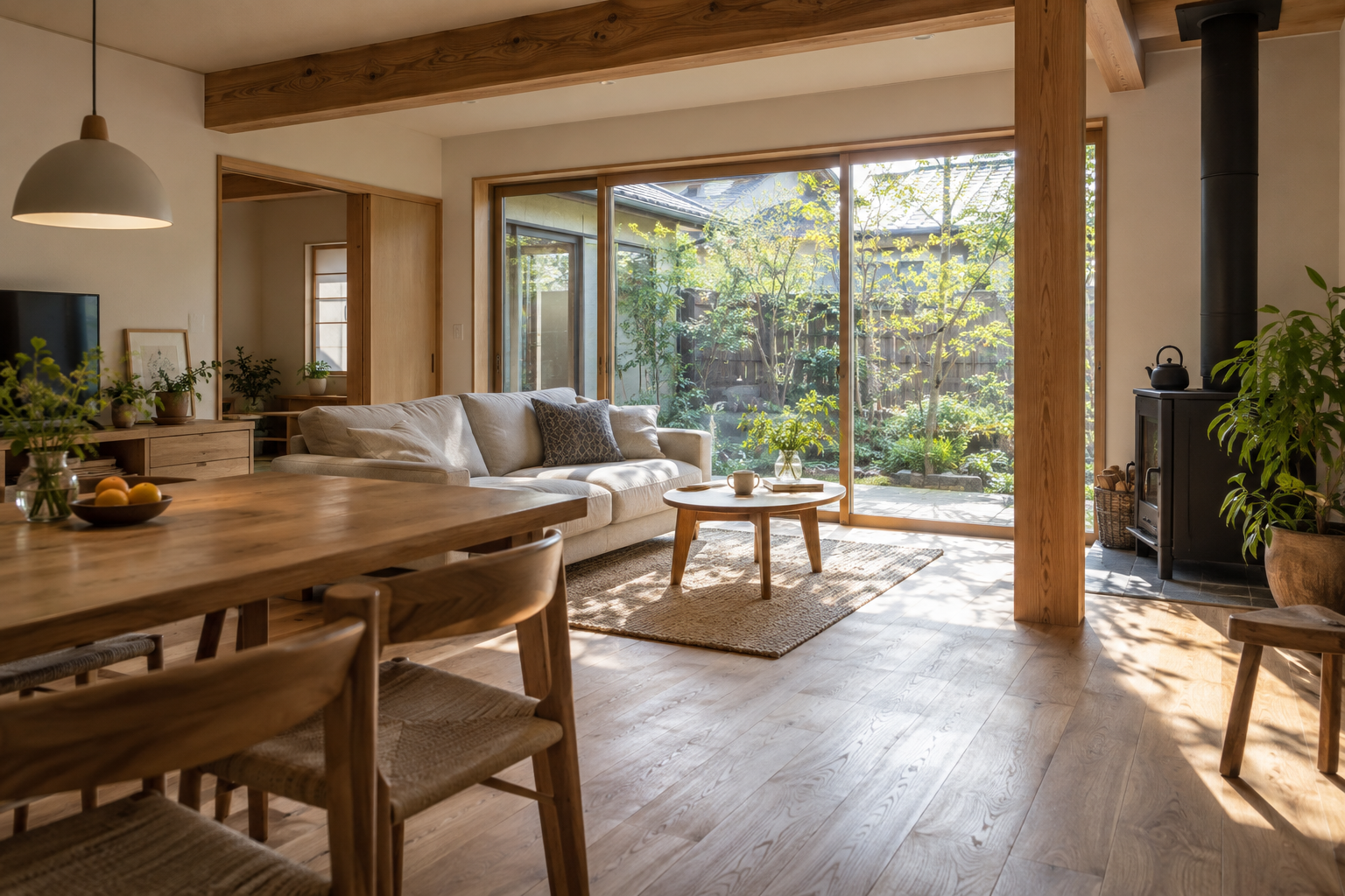 木の質感を活かした住まいの施工イメージ