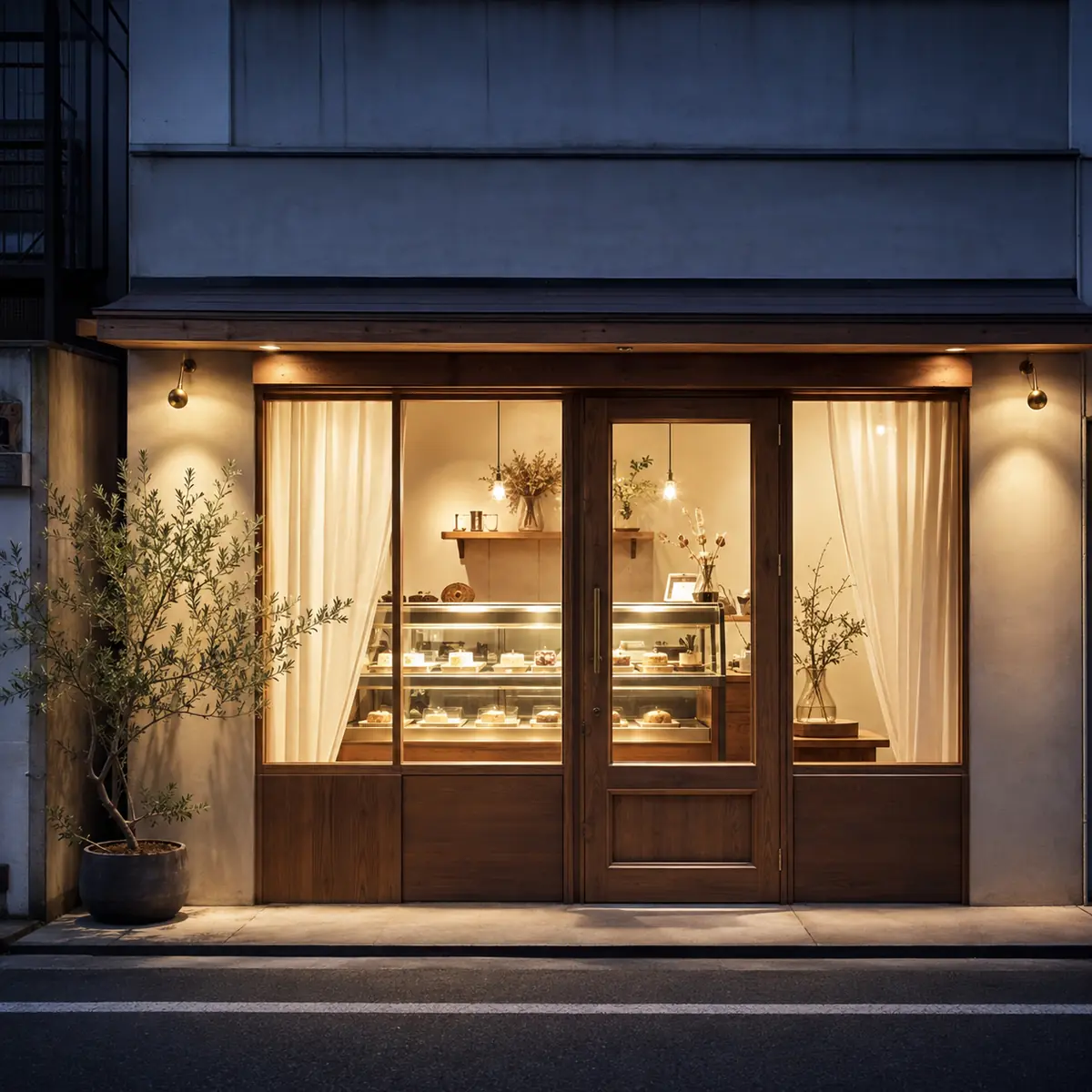 夕暮れに灯る架空の洋菓子店Pâtisserie Lumière